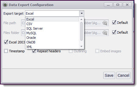 Output Data Options