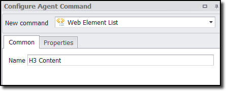 List Command - Web Element Common