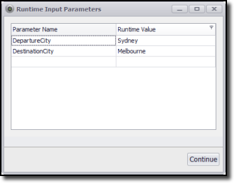 Runtime Input Parameters