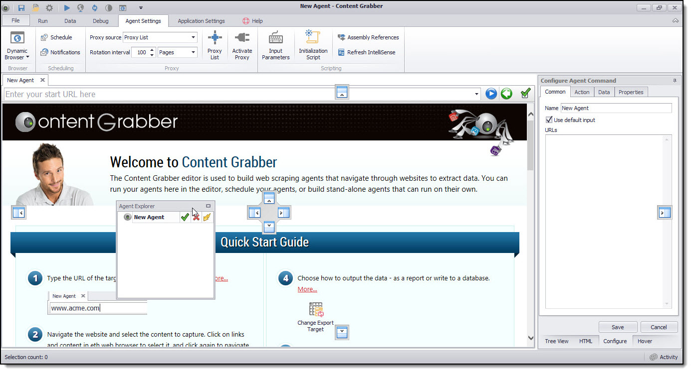 Customize Editor move Agent Explorer